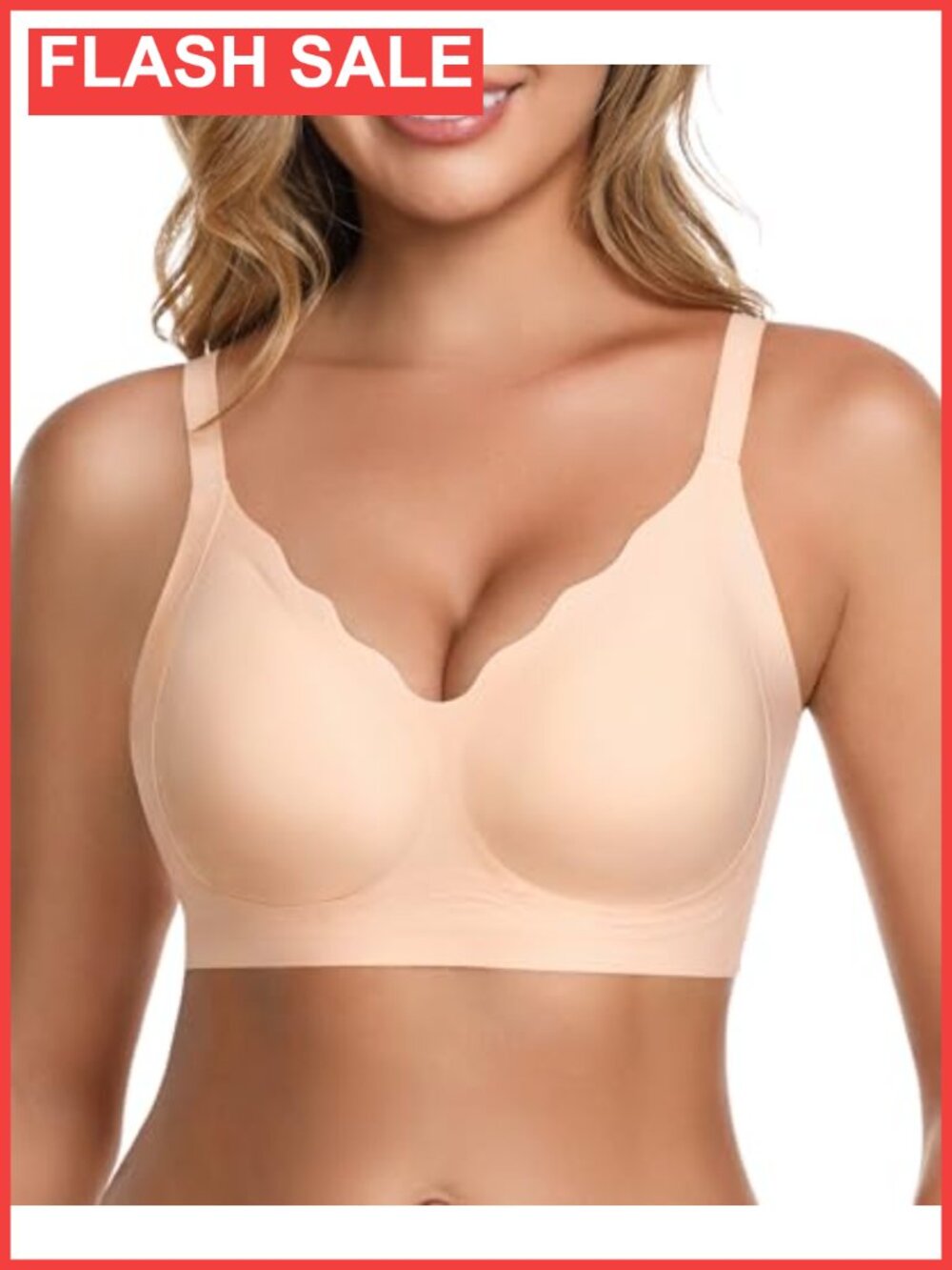 Seamless Wireless Full Coverage T-Shirt Bra Nylon Elastane Push-Up Bralette